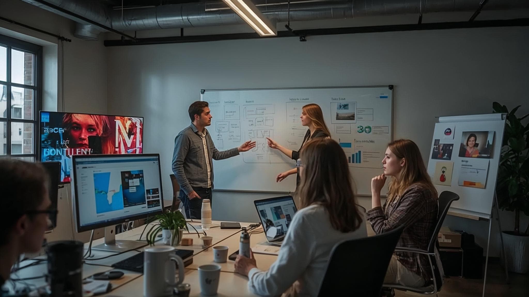 Creative Clusters Marketing team collaborating in the studio